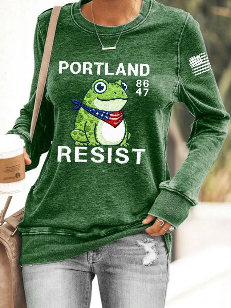 Portland Frog Resist 8647 Sweatshirt FDT Antifa Protest Anti Trump Merch Gifts