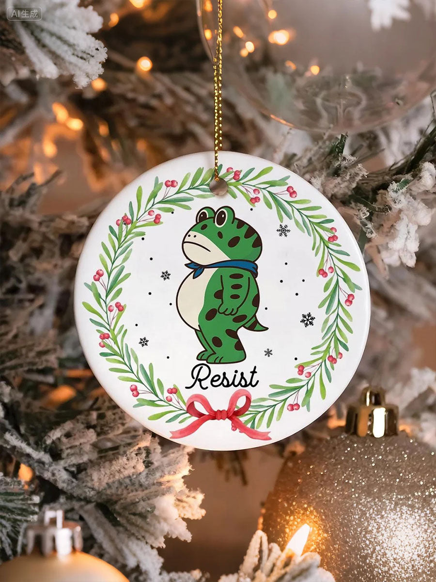 Portland Frog Resist Christmas Ornament Holiday Decor Antifa Merch Gifts
