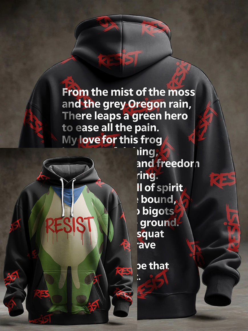 Portland Frog Resist Hoodie From The Mist Of The Moss Anti Fascism Clothes Gifts For Activists