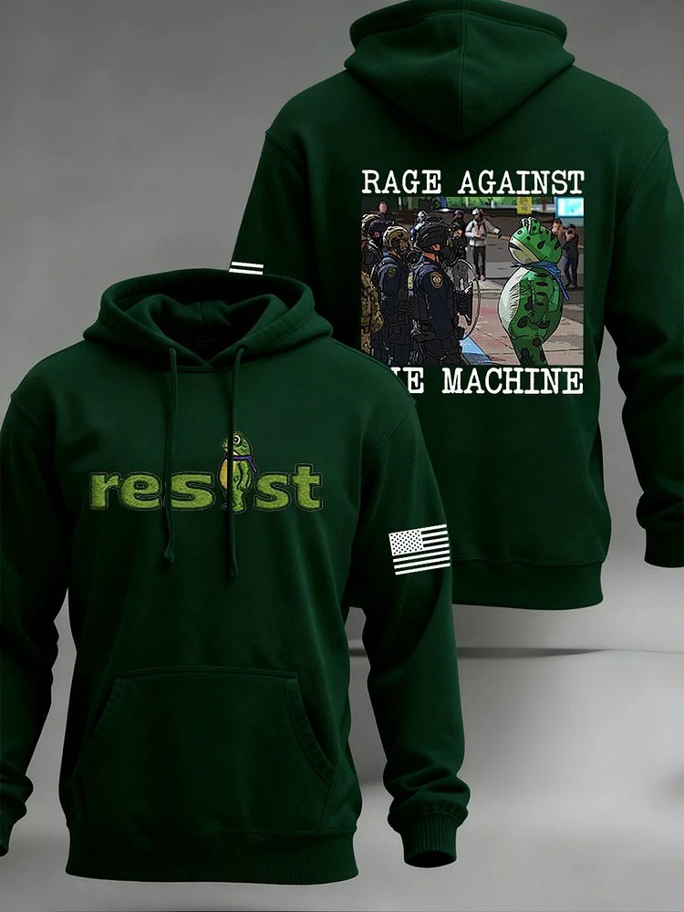 Portland Frog Resist Hoodie Rage Against The Machine Merch Anti Trump Gifts