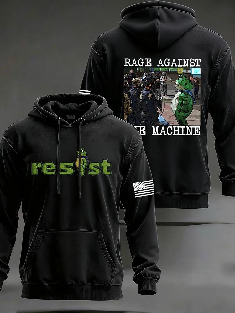 Portland Frog Resist Hoodie Rage Against The Machine Merch Patriotic Gifts