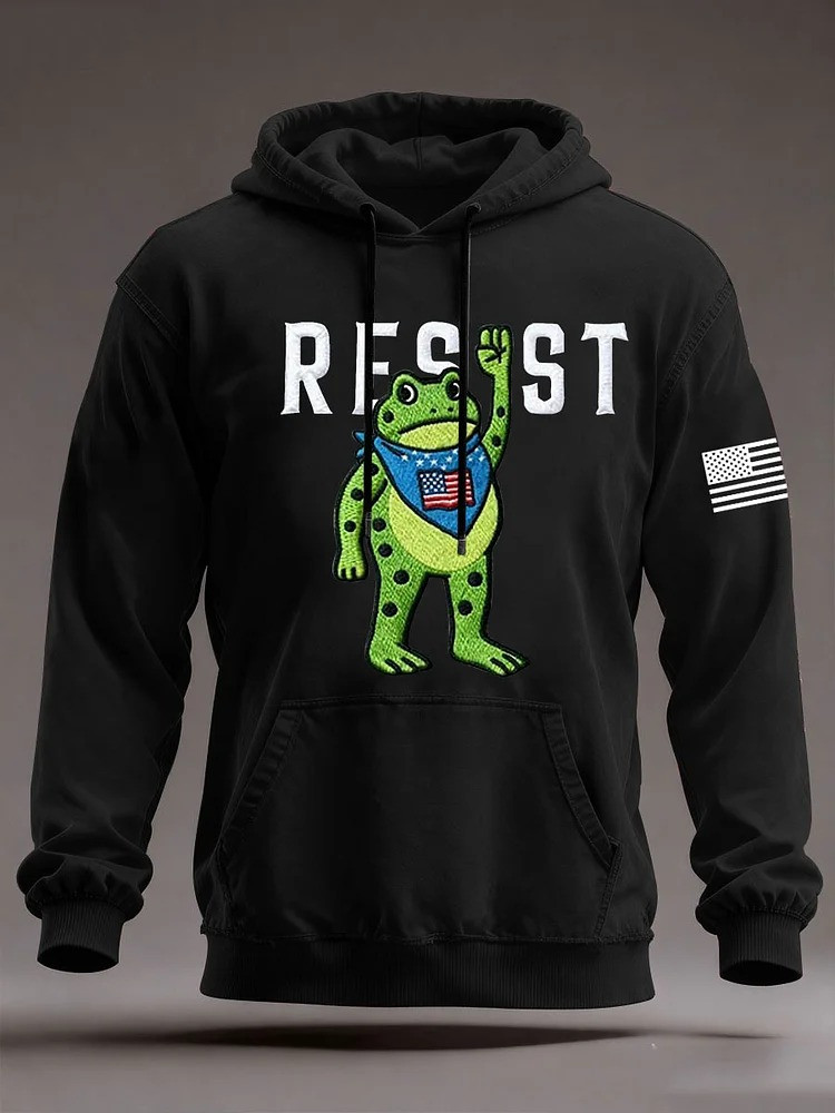 Portland Frog Resist Hoodie USA Flag Anti ICE Protest Merch Gifts For Men