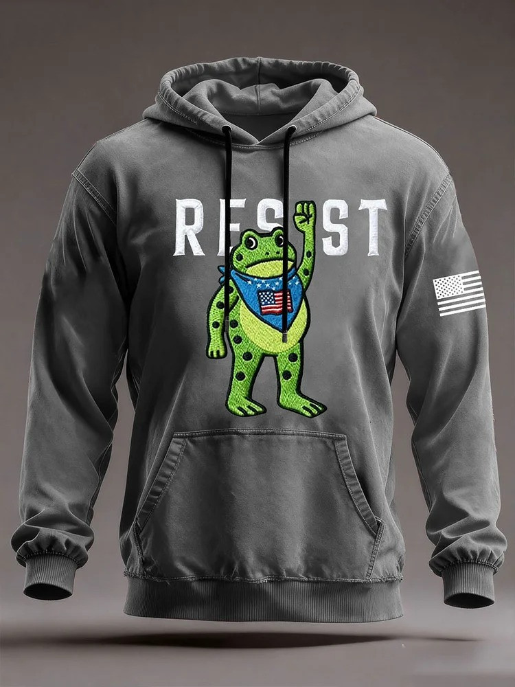 Portland Frog Resist Hoodie USA Flag Anti ICE Protest Merch Liberal Gifts For Men