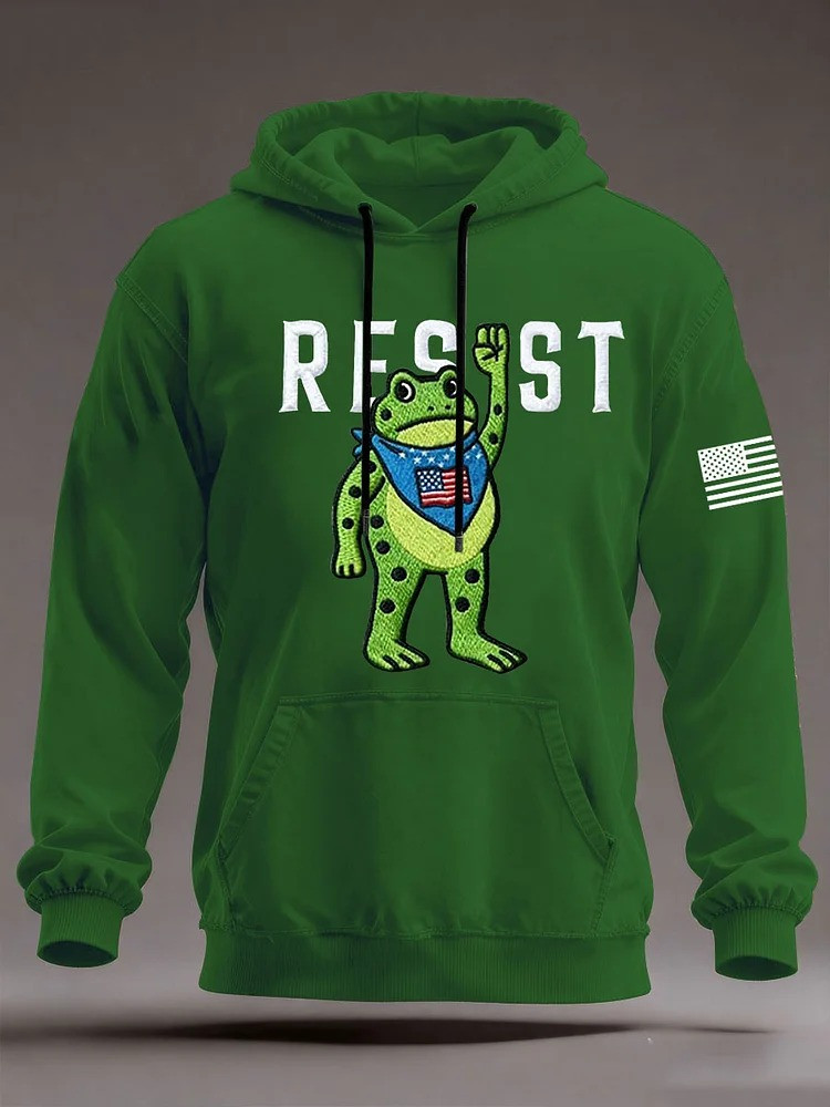Portland Frog Resist Hoodie USA Flag Antifa Anti ICE Protest Apparel Gifts For Brother