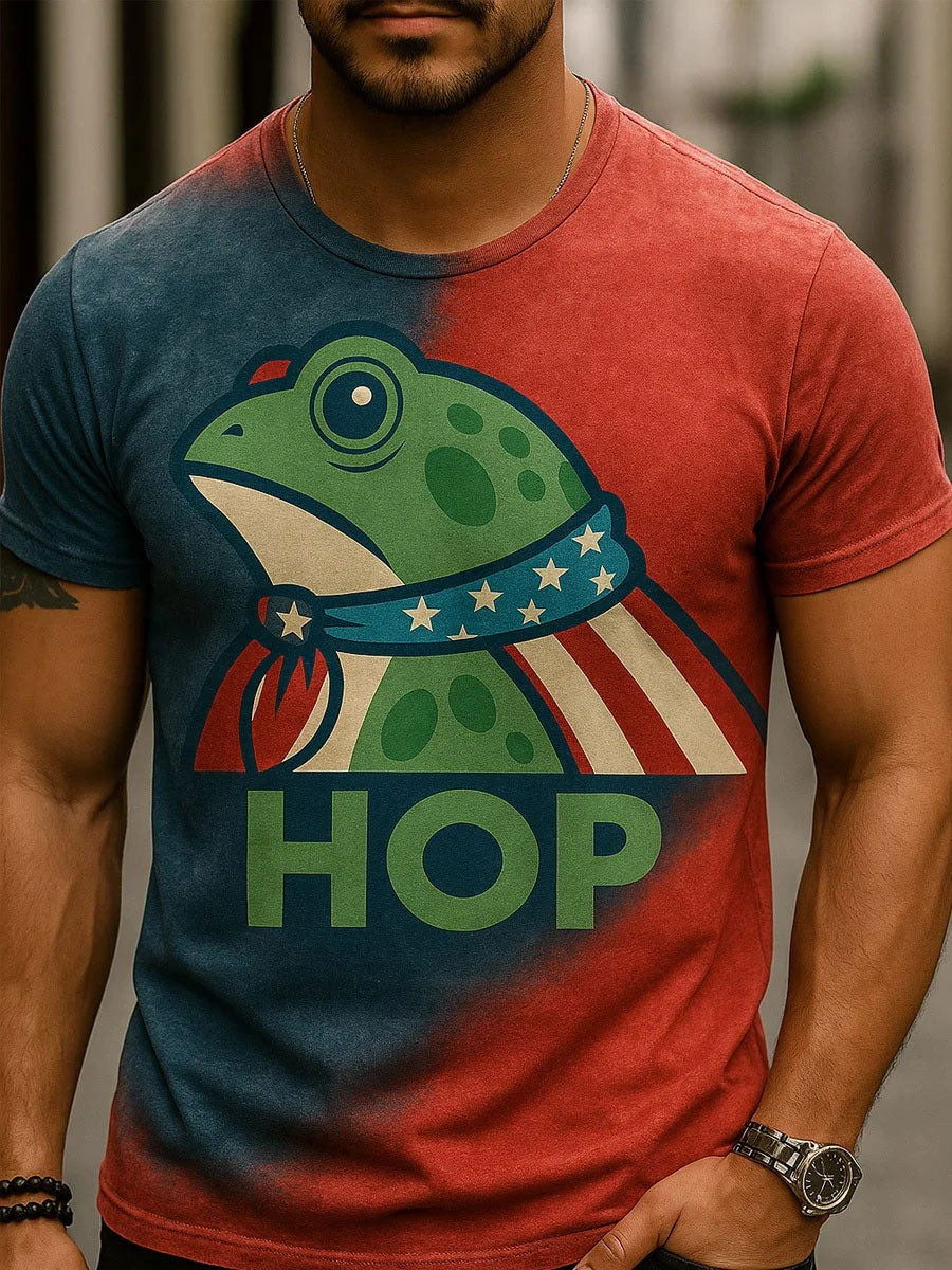 Portland Frog Resist Hop T-Shirt USA Flag No Kings Political Protest Funny Clothes Presents
