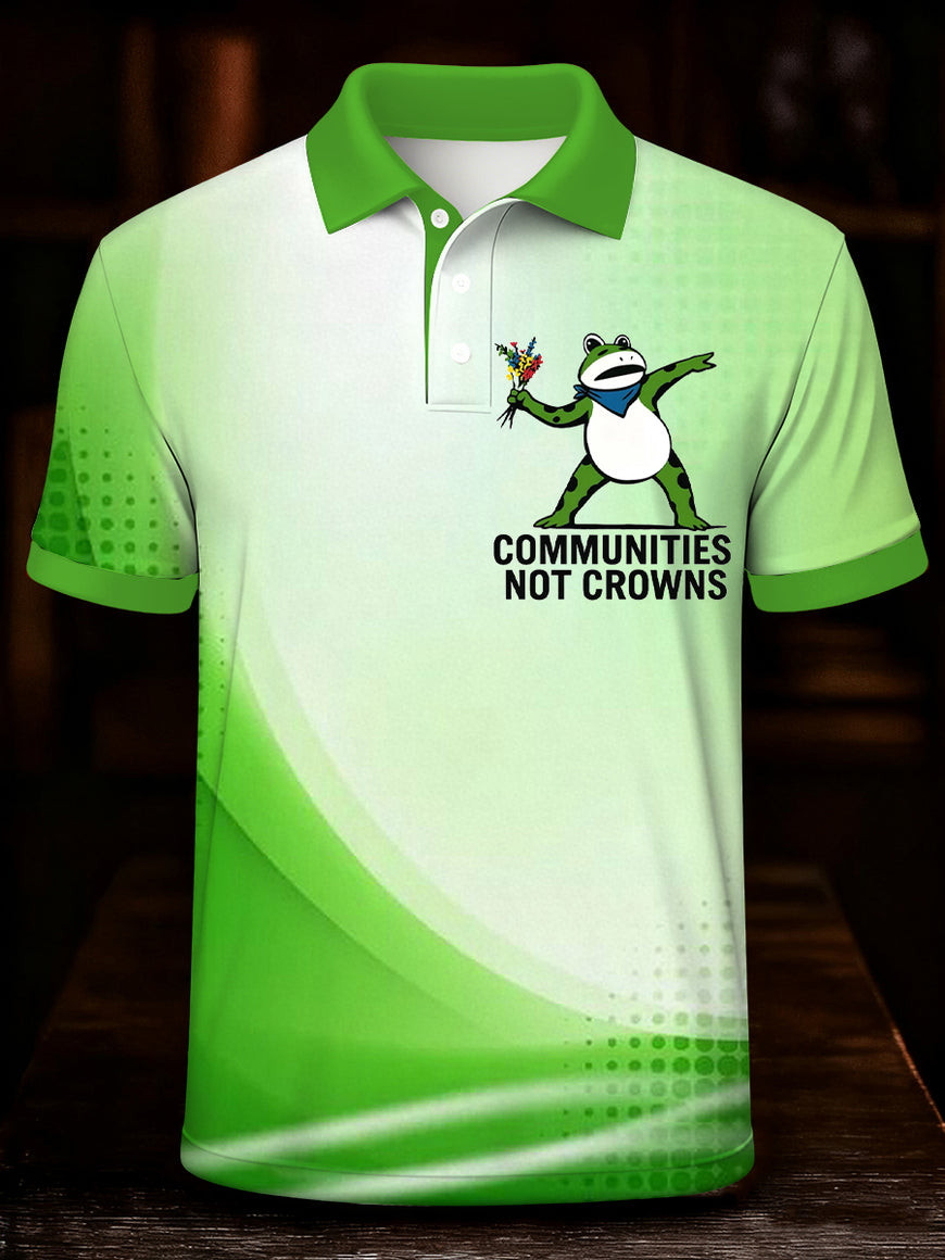 Portland Frog Resist Polo Shirt Communities Not Crown Anti Fascism Apparel Liberal Wear Gifts