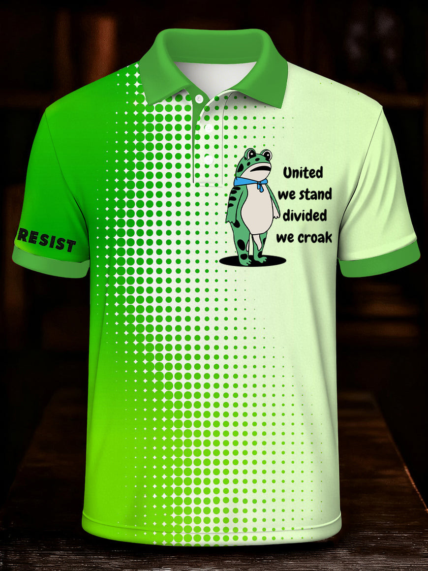Portland Frog Resist Polo Shirt United We Stand Divided We Croak Anti ICE Merch Frog Gifts