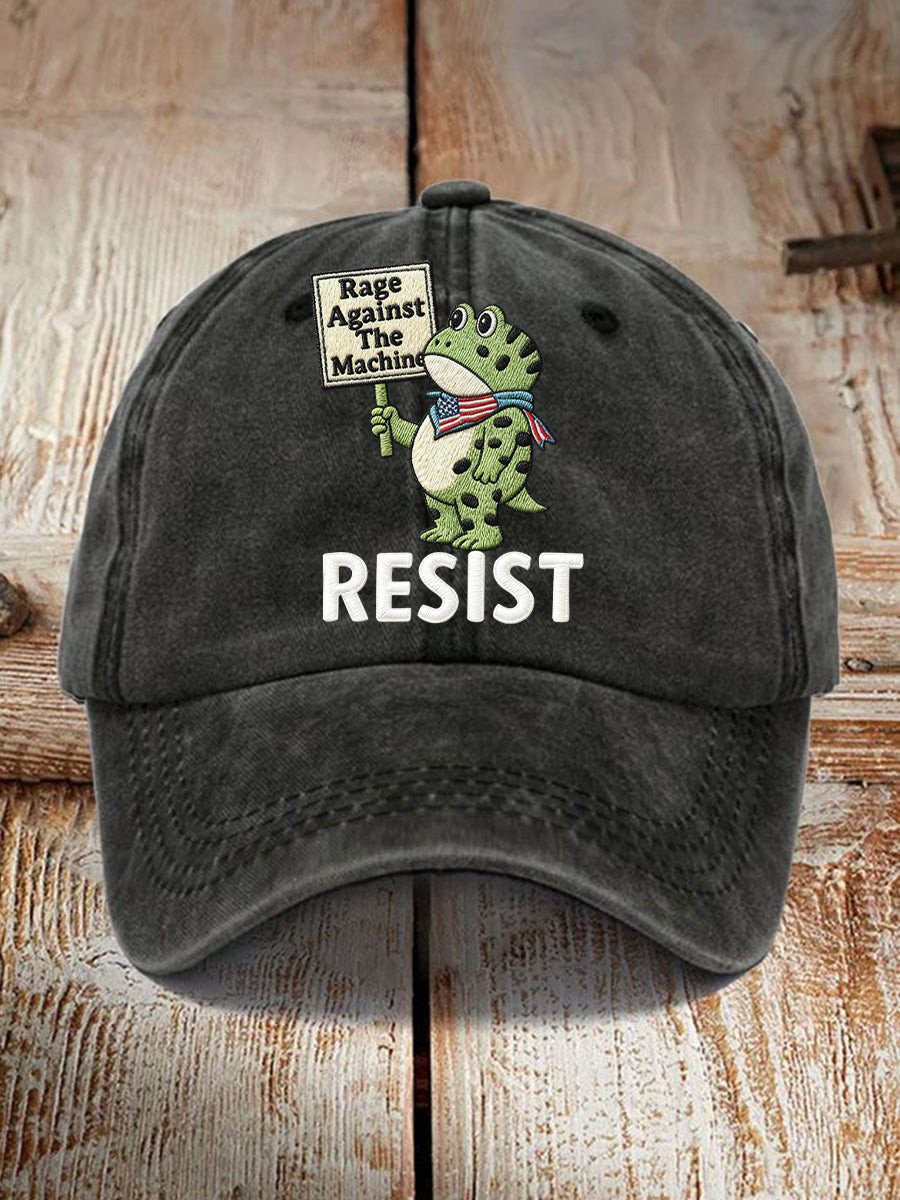 Portland Frog Resist Print Hat Frog Against ICE Anti MAGA Merch Gift for Husband