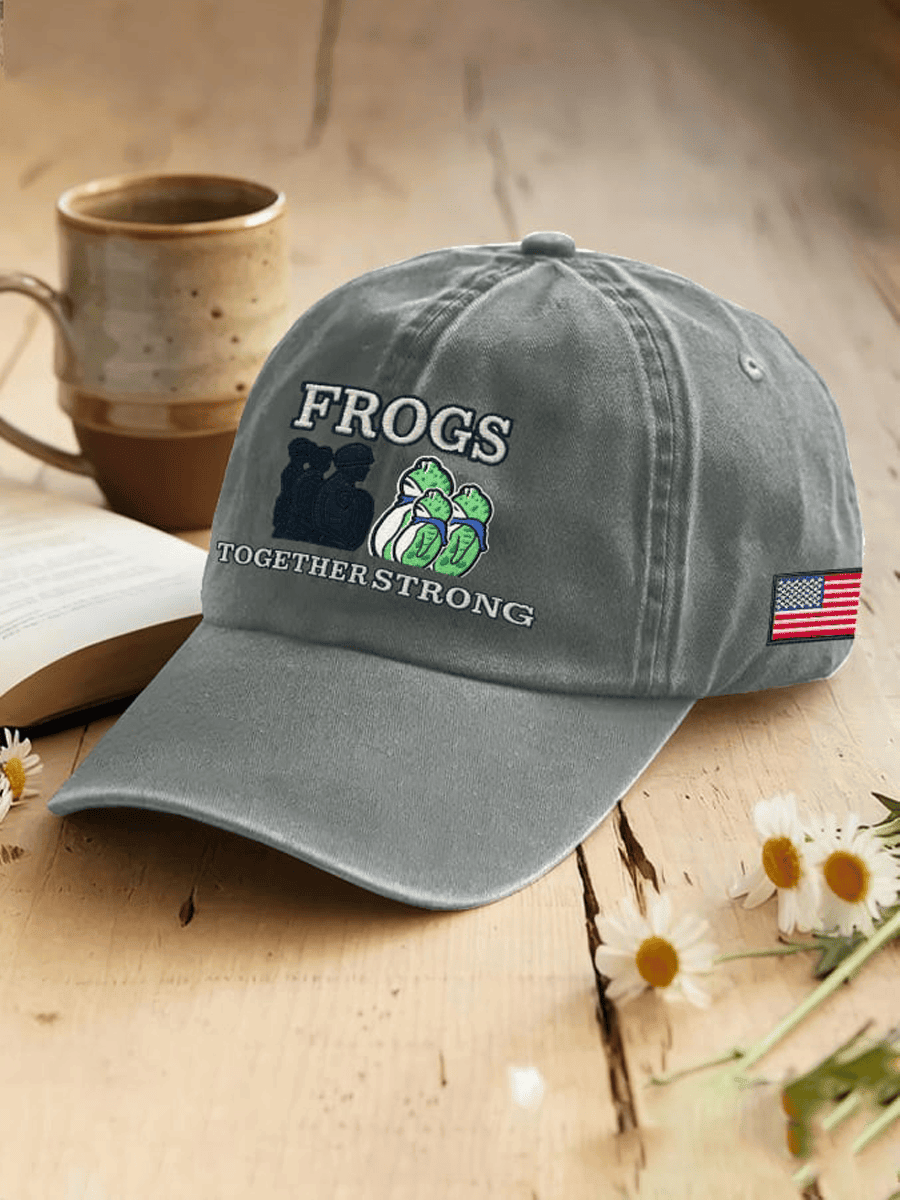 Portland Frog Resist Print Hat Frogs Together Strong Hat FDT Gift for Democrats