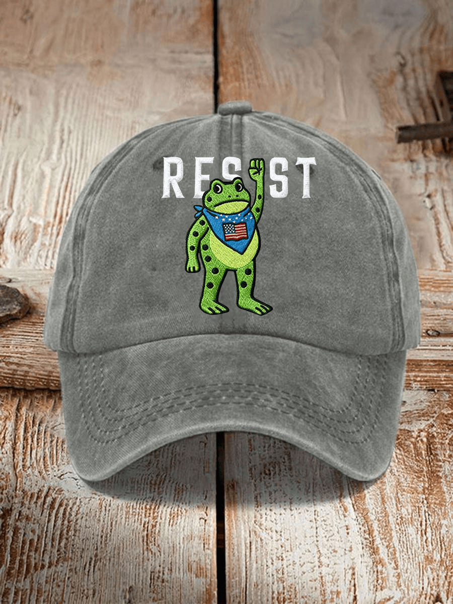 Portland Frog Resist Print Hat Resist Frog Cap FDT Merch Gift for Dad