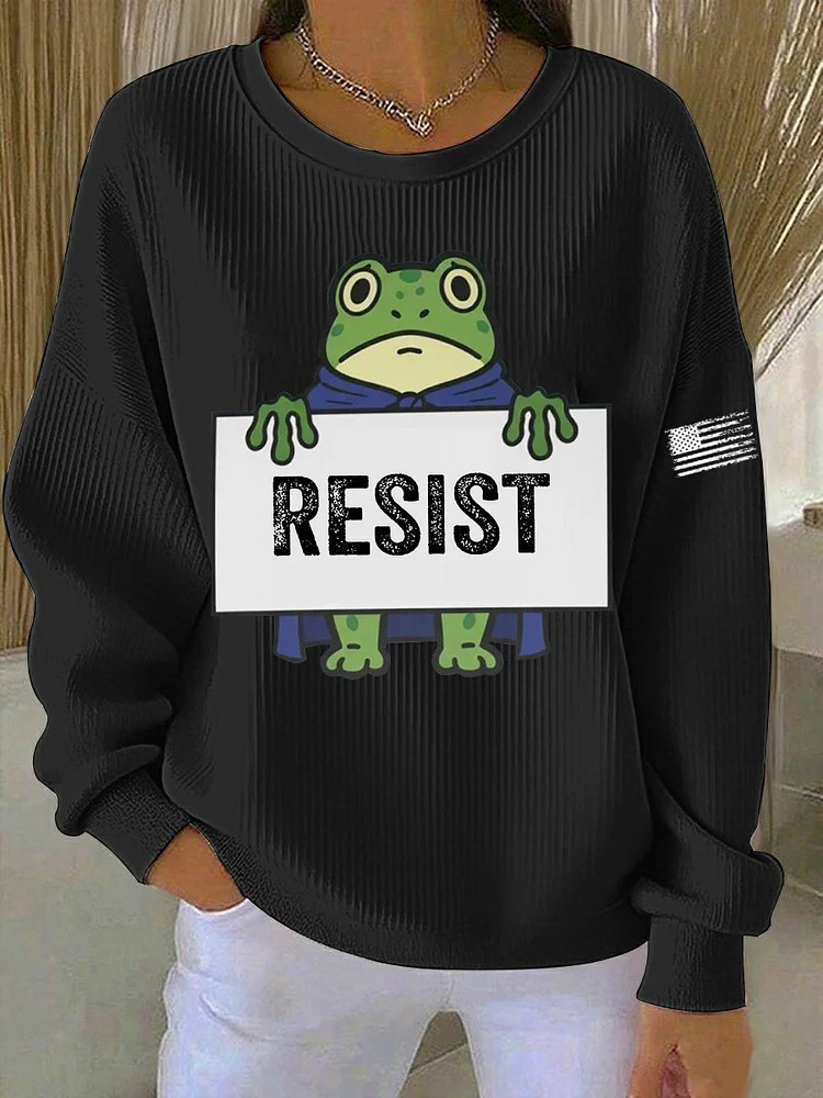 Portland Frog Resist Sweatshirt Abolish ICE Anti Establishment No Kings Protest Apparel