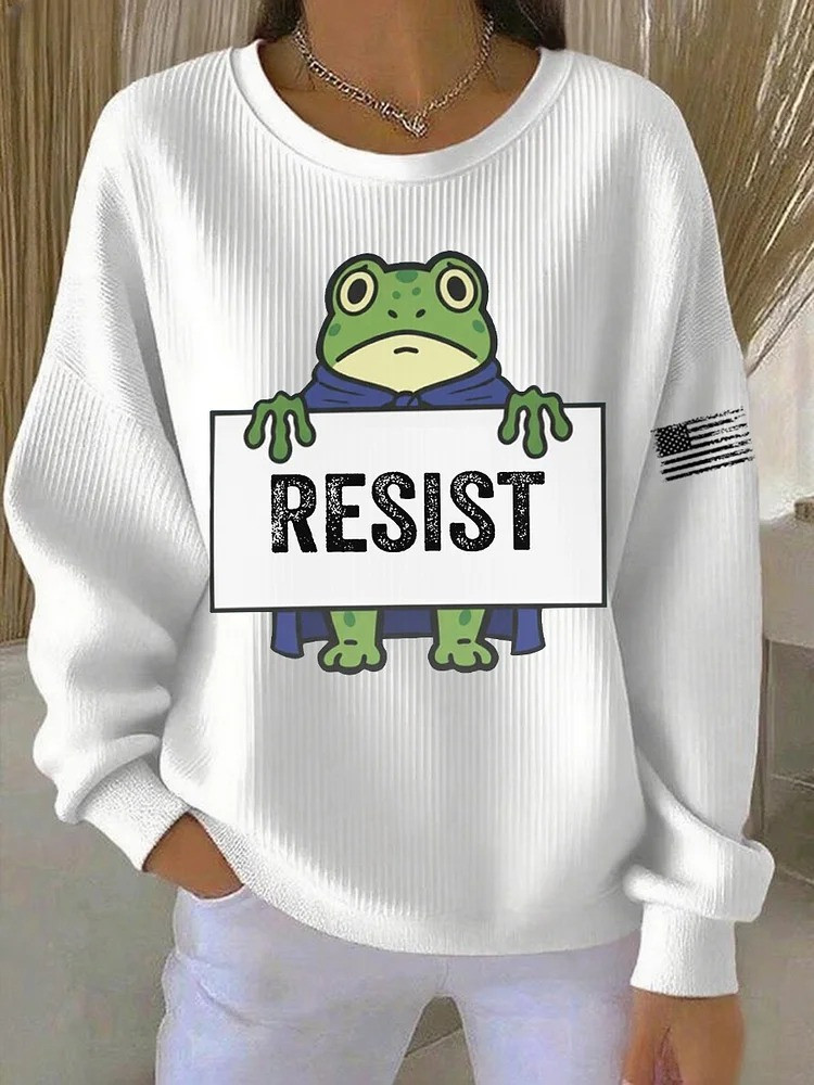 Portland Frog Resist Sweatshirt Anti Establishment Abolish ICE No Kings Protest Apparel