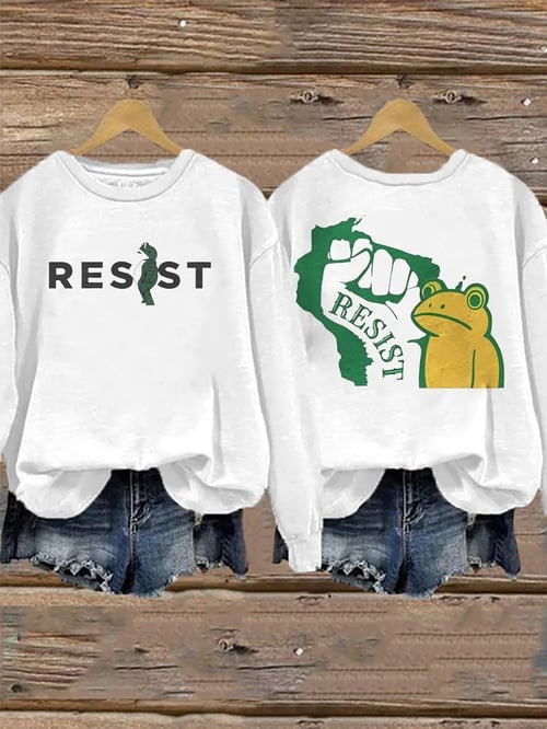 Portland Frog Resist Sweatshirt Anti King USA Freedom Funny Clothes Patriotic Presents
