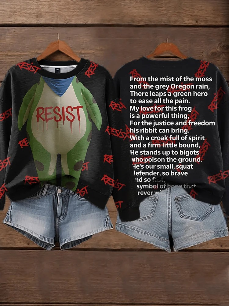 Portland Frog Resist Sweatshirt FDT Portland Frog Protest Merch Gifts For Her