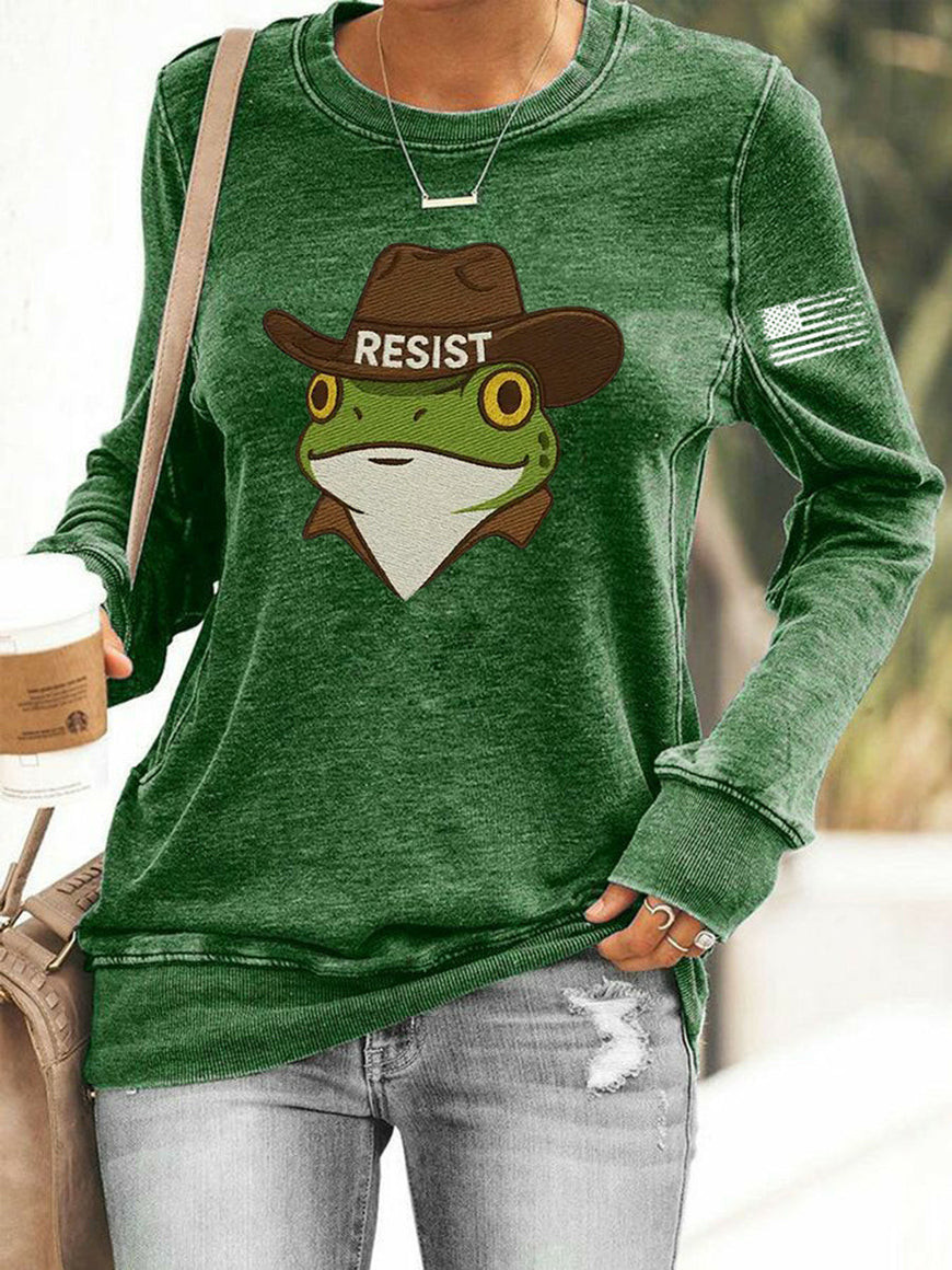 Portland Frog Resist Sweatshirt Fight The System Anti Fascism Merch Gifts For Liberal