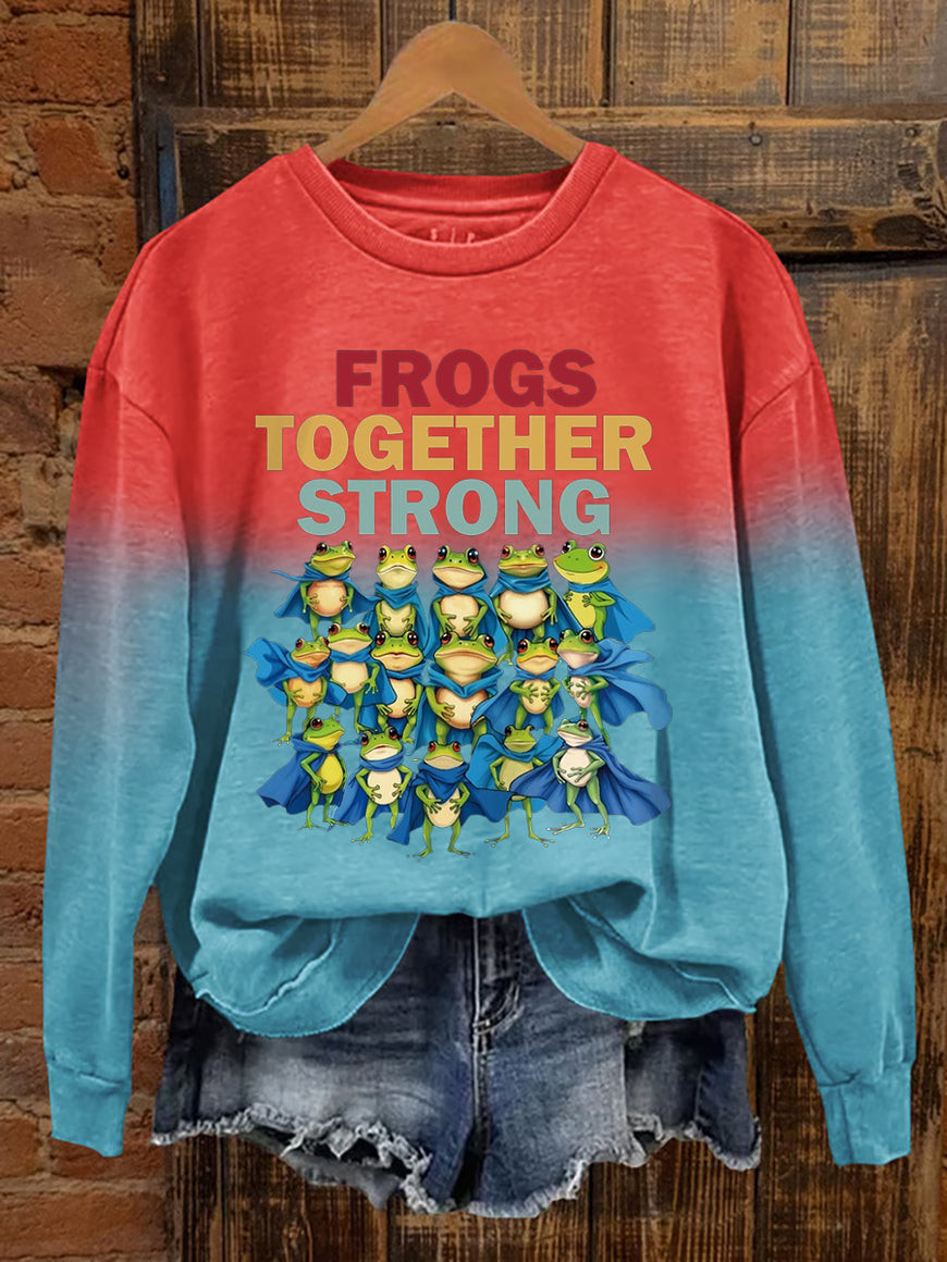 Portland Frog Resist Sweatshirt Frog Together Strong Anti ICE Merch Gifts For Liberal