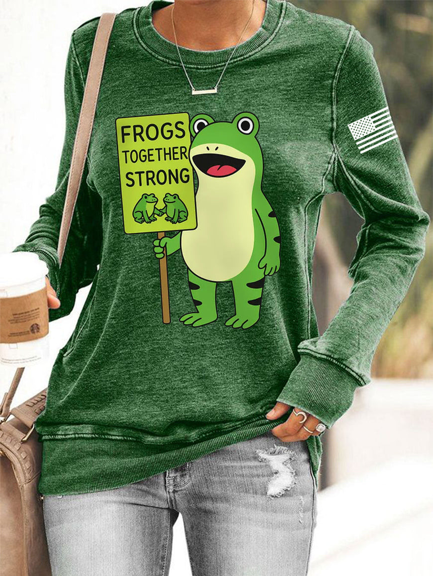 Portland Frog Resist Sweatshirt Frogs Together Strong Anti Fascism Merch Liberty Wear Gifts