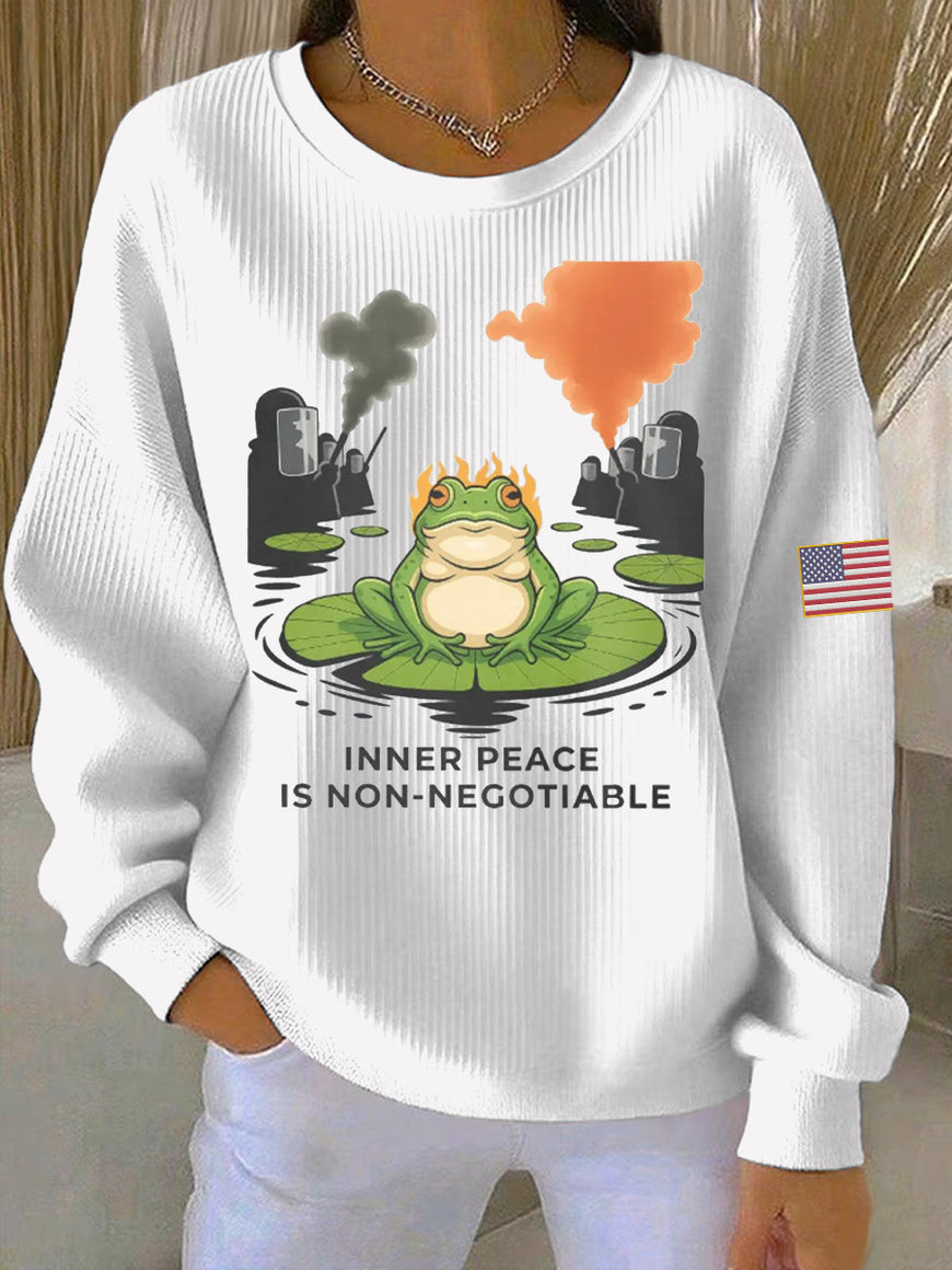Portland Frog Resist Sweatshirt Inner Peace Is Non-Negotiable Anti ICE Merch Gift For Activist