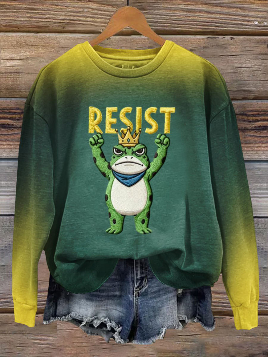Portland Frog Resist Sweatshirt No Kings Anti Establishment Merch Gifts For Liberal Friends