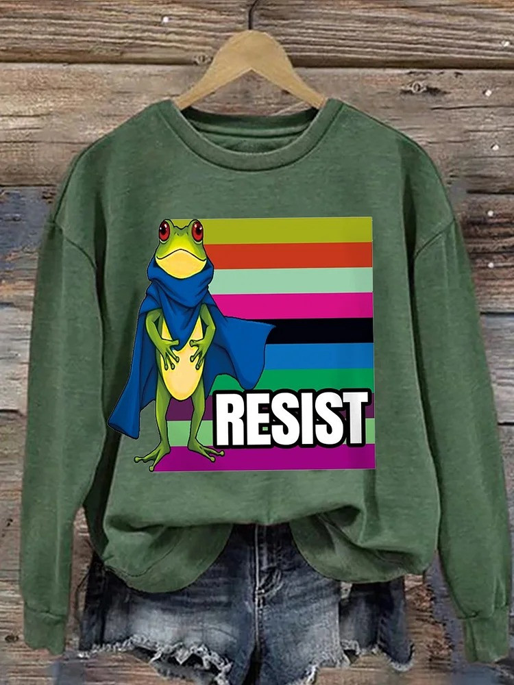 Portland Frog Resist Sweatshirt No Kings Merch Anti Fascist Apparel Gifts For Her