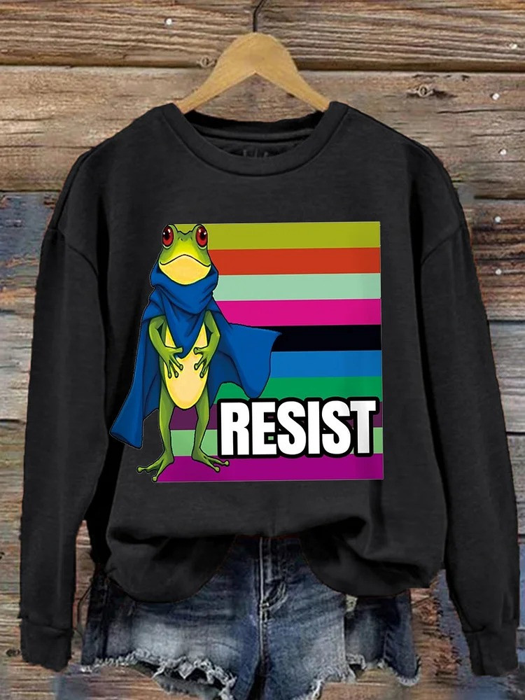 Portland Frog Resist Sweatshirt No Kings Merch Anti Fascist Protest Apparel Gifts