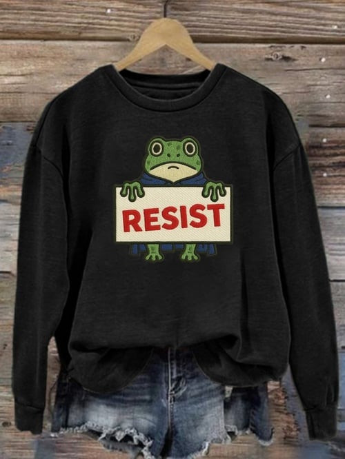 Portland Frog Resist Sweatshirt No Kings Political Protest Funny Clothes Activist Gift Ideas