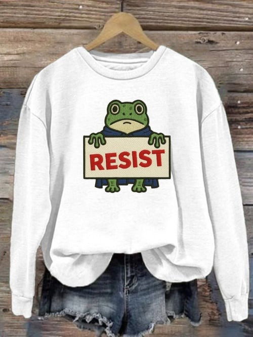 Portland Frog Resist Sweatshirt No Kings Political Protest Funny Clothes Activist Gift Ideas