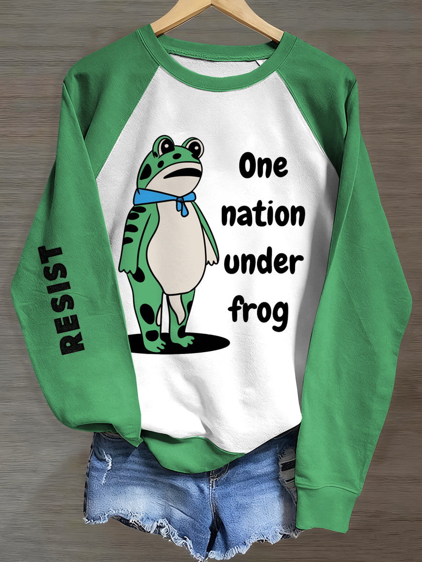 Portland Frog Resist Sweatshirt One Nation Under Frog Anti Fascism Merch Resist Frog Gifts