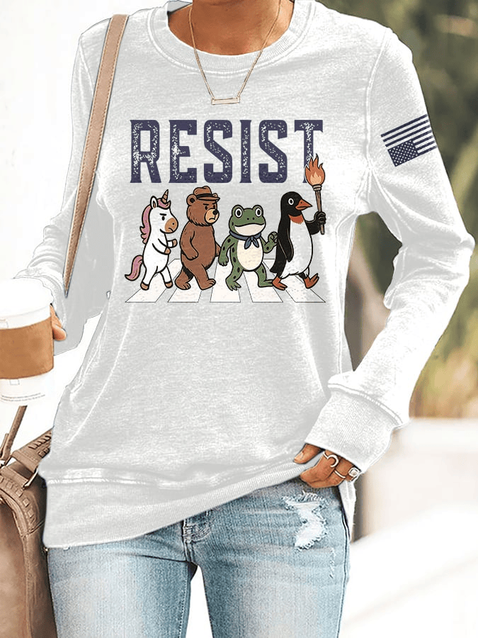 Portland Frog Resist Sweatshirt Resist Protest Crewneck Democrats Apparel Gift for Mom