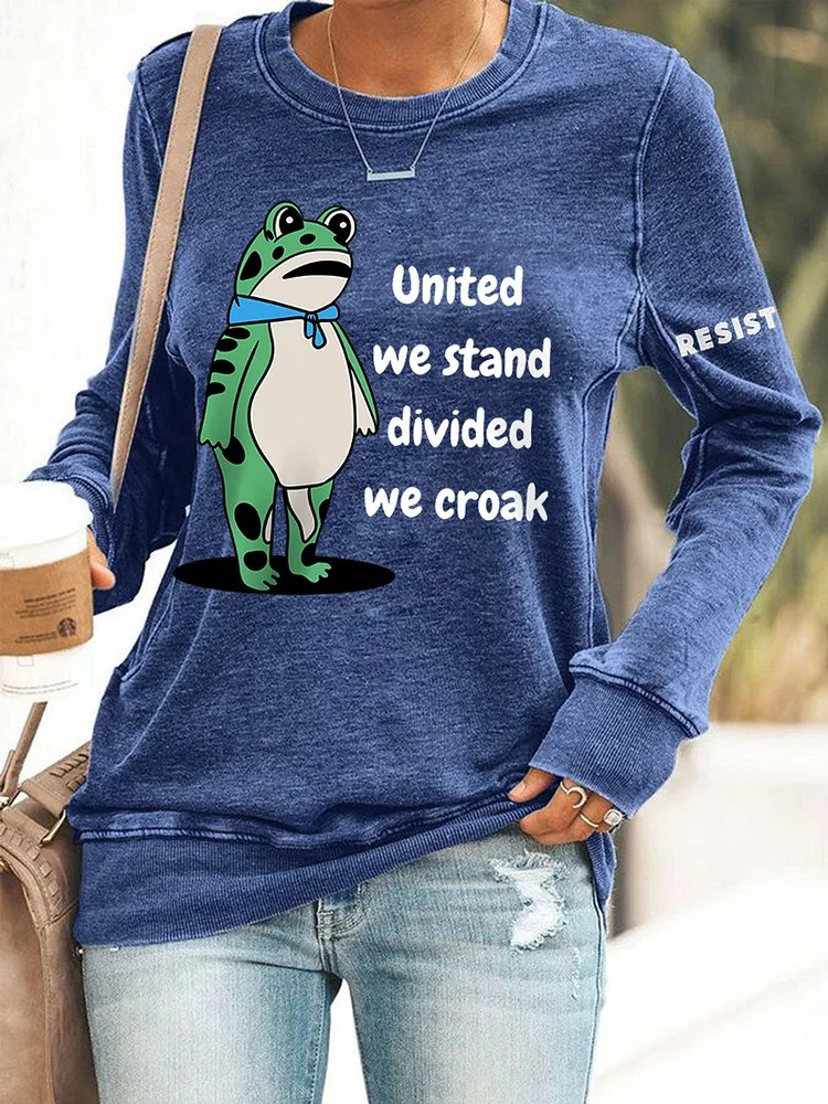 Portland Frog Resist Sweatshirt United We Stand Divided We Croak Merch Gifts For Liberal