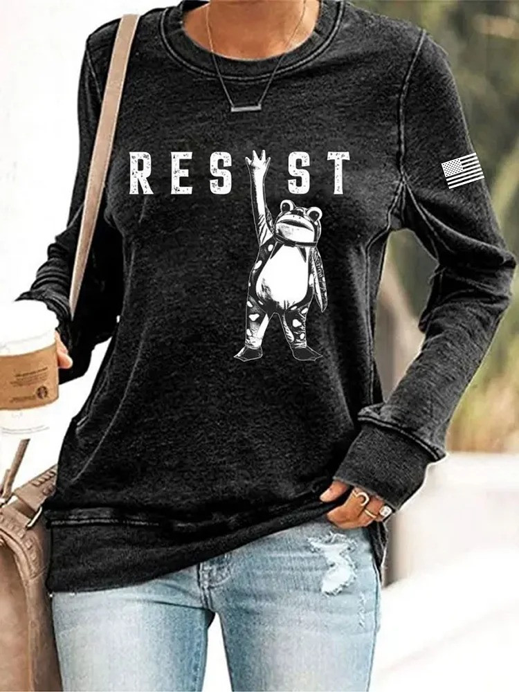 Portland Frog Resist Sweatshirt USA Flag Anti ICE Protest Merch Gifts
