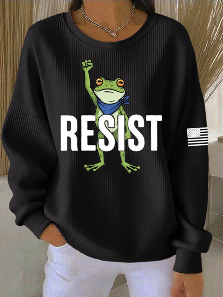 Portland Frog Resist Sweatshirt USA Flag No Kings Clothes Activist Freedom Gift Ideas