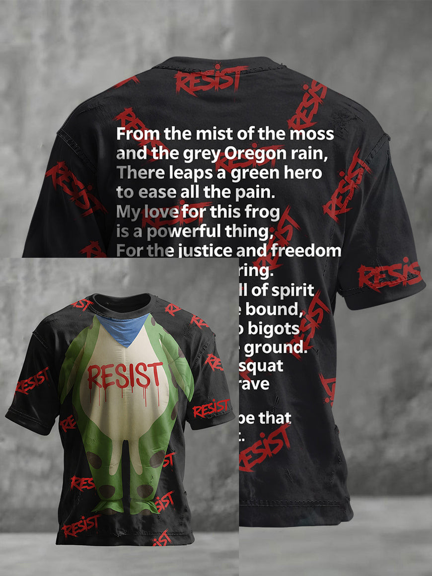 Portland Frog Resist T-Shirt From The Mist Of The Moss Anti Fascism Clothes Gifts For Liberal