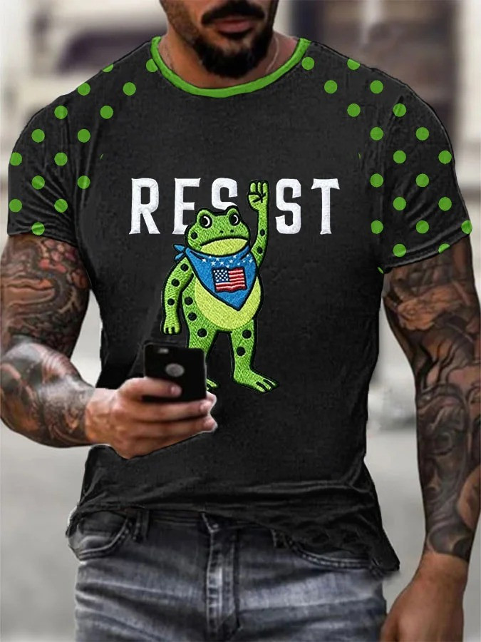 Portland Frog Resist T-Shirt No Kings Protest Anti Fascist Apparel For Men