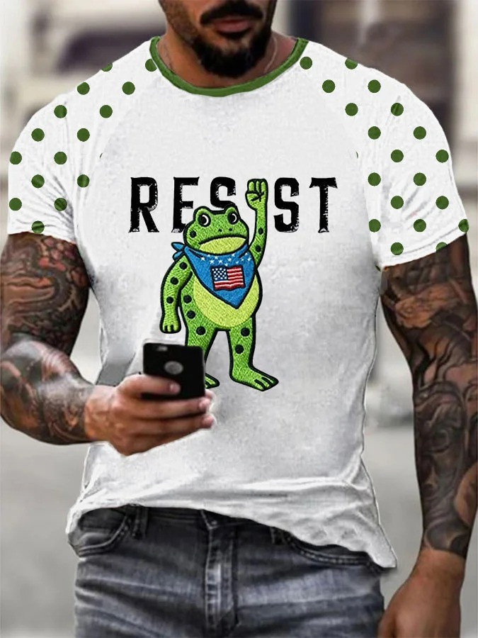 Portland Frog Resist T-Shirt No Kings Protest Anti Fascist Clothing For Men