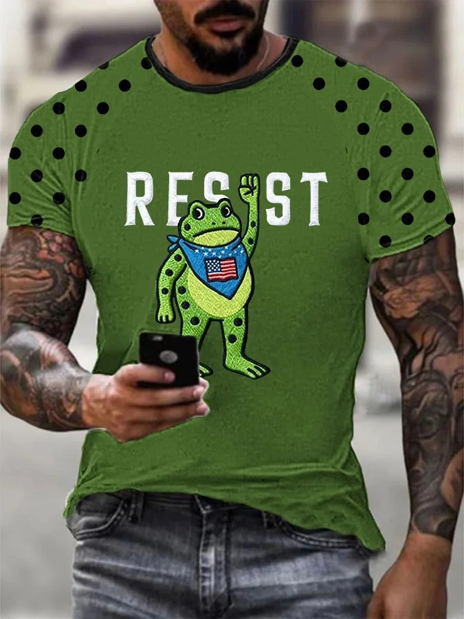 Portland Frog Resist T-Shirt No Kings Rally Anti Fascist Protest Clothing For Men