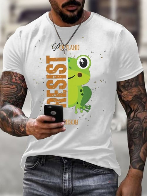 Portland Frog Resist T-Shirt Oregon Anti King USA Freedom Clothes Gifts For Men