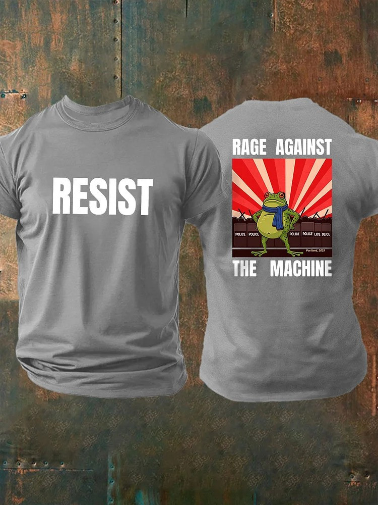 Portland Frog Resist T-Shirt Rage Against The Machine Shirt Anti Fascist Movement Merch