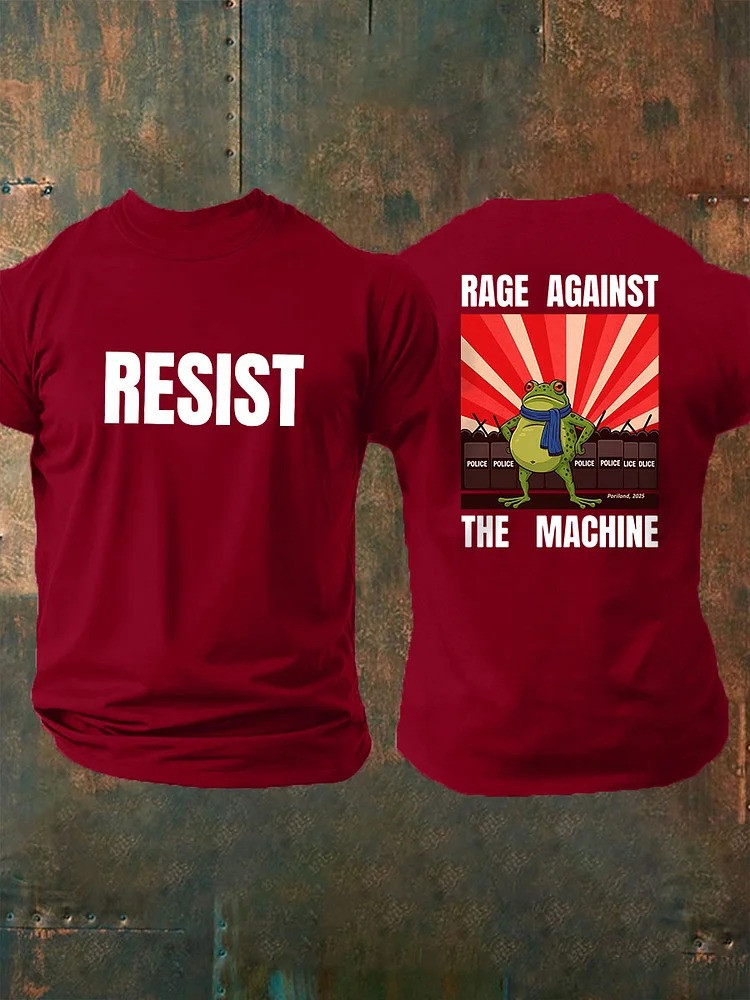Portland Frog Resist T-Shirt Rage Against The Machine Shirt Anti Fascist Protest Merch