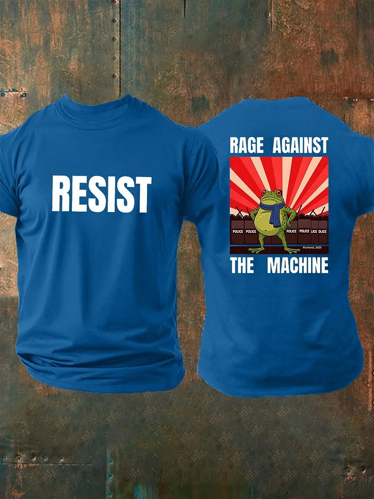 Portland Frog Resist T-Shirt Rage Against The Machine Shirt Anti Fascist Protest Merch Gifts