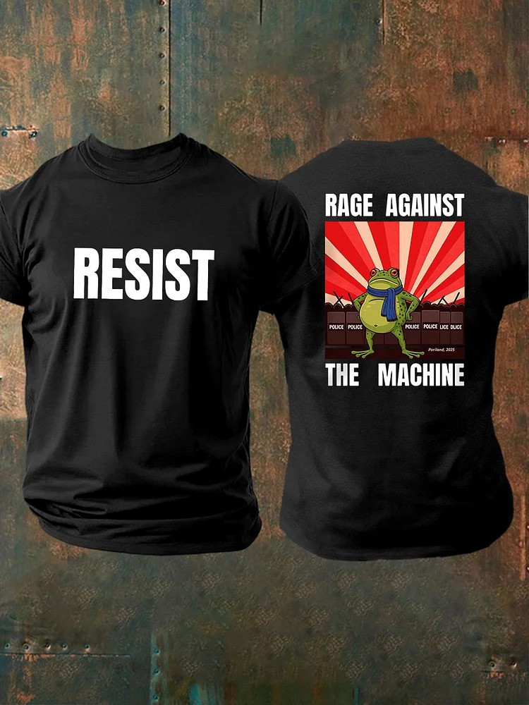 Portland Frog Resist T-Shirt Rage Against The Machine Shirt Antifa Merch Activist Gifts