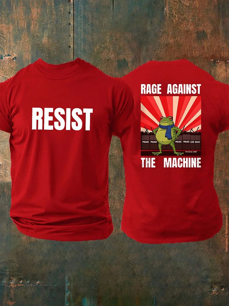 Portland Frog Resist T-Shirt Rage Against The Machine Shirt Portland Frog Merch