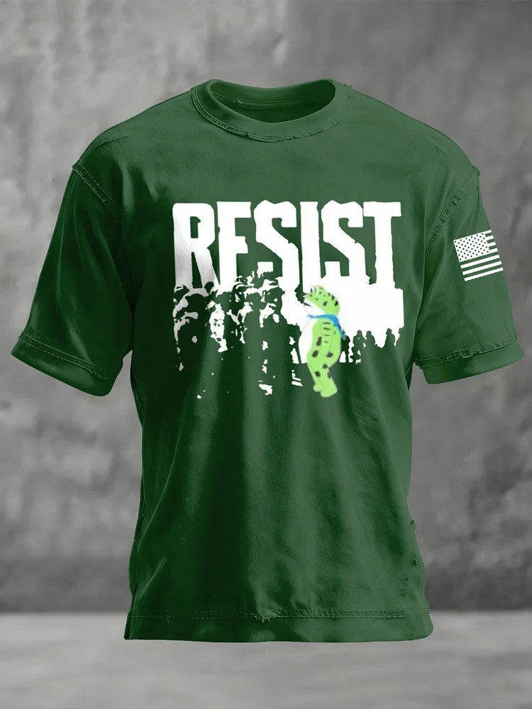 Portland Frog Resist T-Shirt USA Flag Anti Fascist Protest FDT Apparel Gifts