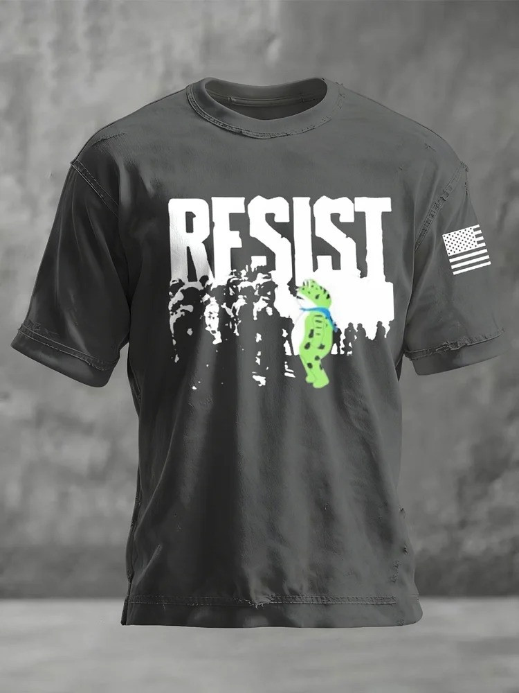 Portland Frog Resist T-Shirt USA Flag Anti Fascist Protest FDT Apparel Gifts