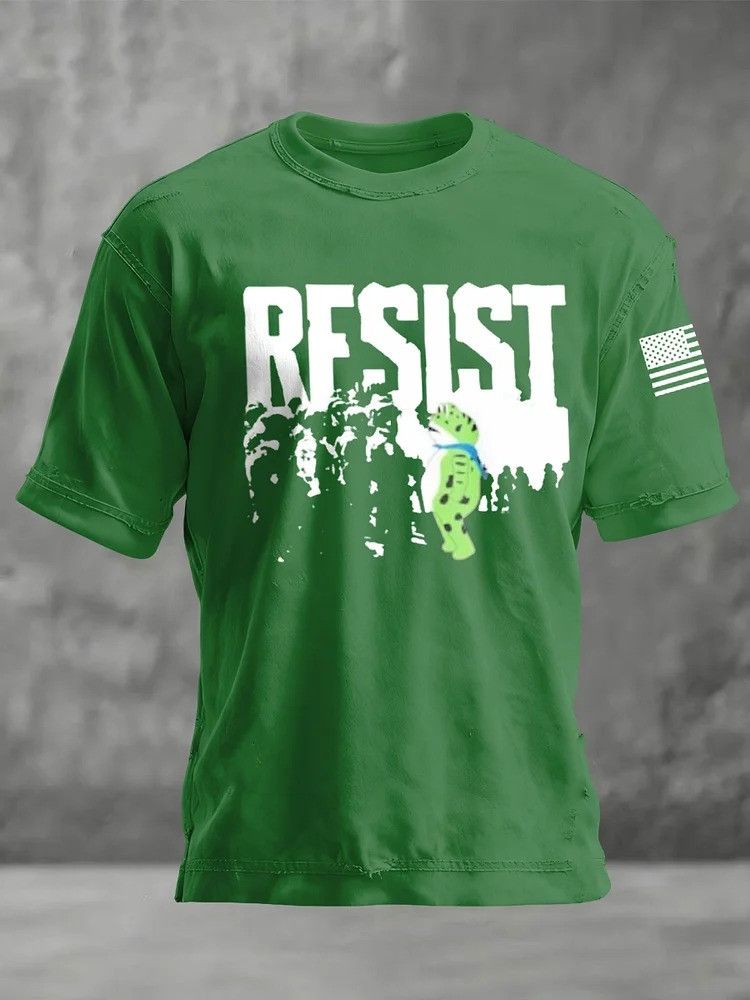 Portland Frog Resist T-Shirt USA Flag Anti Fascist Protest FDT Apparel Gifts
