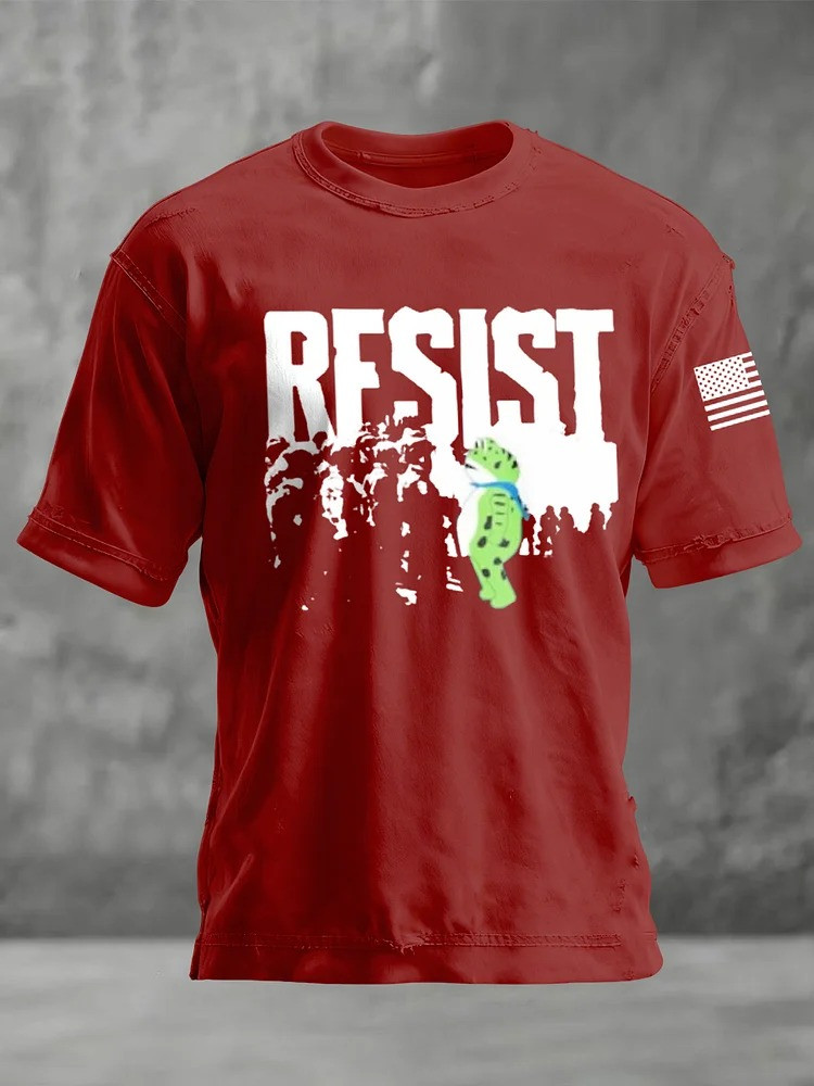 Portland Frog Resist T-Shirt USA Flag Anti Fascist Protest FDT Apparel Gifts