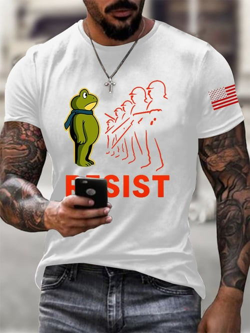 Portland Frog Resist T-Shirt USA Flag No Kings Clothes Political Protest Patriotic Gifts