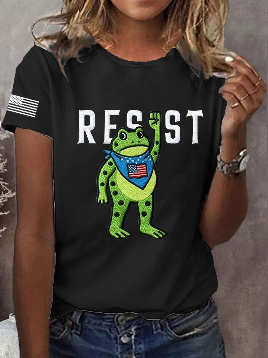 Portland Frog Resist T-Shirt USA Flag No Kings Political Protest Apparel Activist Gift Ideas