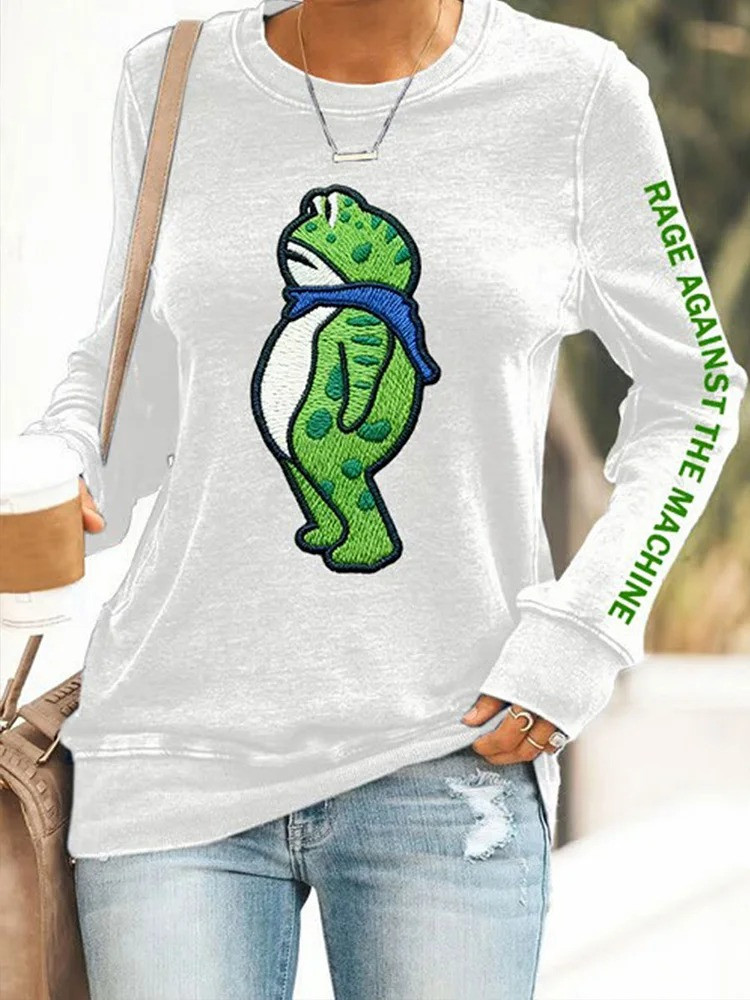 Portland Frog Resist White Sweatshirt Rage Against The Machine Sweatshirt Antifa Merch Gifts