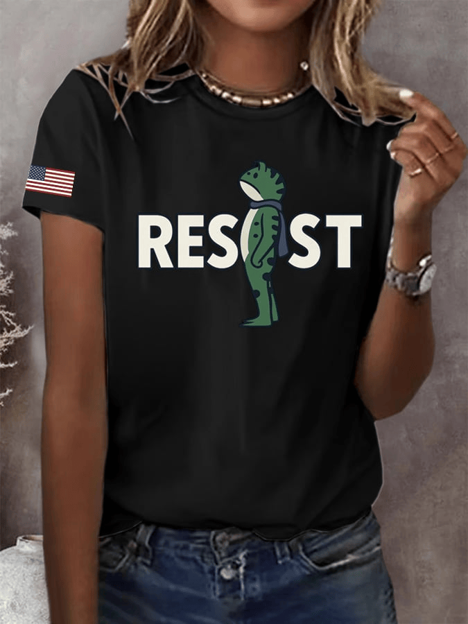 Portland Frog Shirt American Flag Print No Kings Shirt FDT Gift for Mom